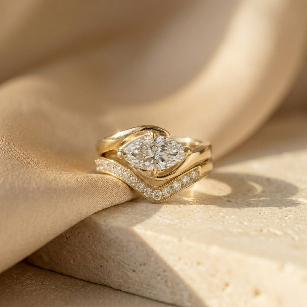 Marquise Bridal Set | 2.5 ct | Lab-grown Diamant | 14k Gold | Lunevya