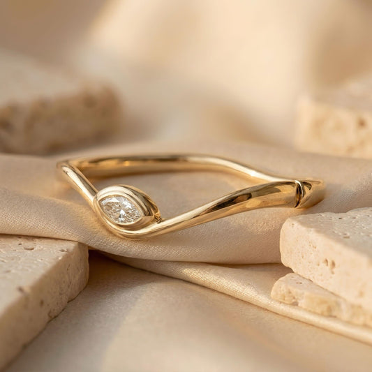 Armreif | Marquise-Schliff Diamant | IGI-zertifiziert | 14k Gold | Lunevya