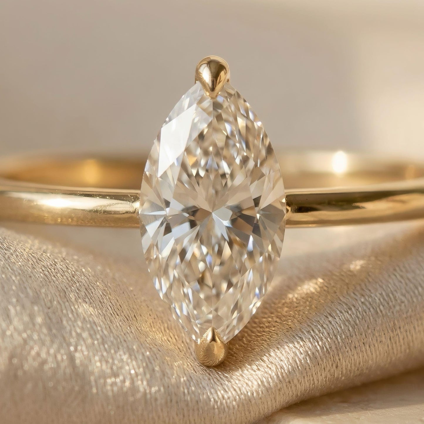 Lunevya Marquise Solitärring | 1.00 – 3.00 ct | 14k Gold