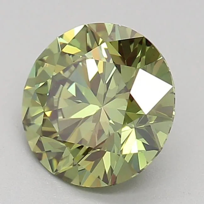 0.90ct Round Lab Grown Diamond (Colour Fancy Vivid Green, Clarity VS1, Cut ID, IGI Certified)