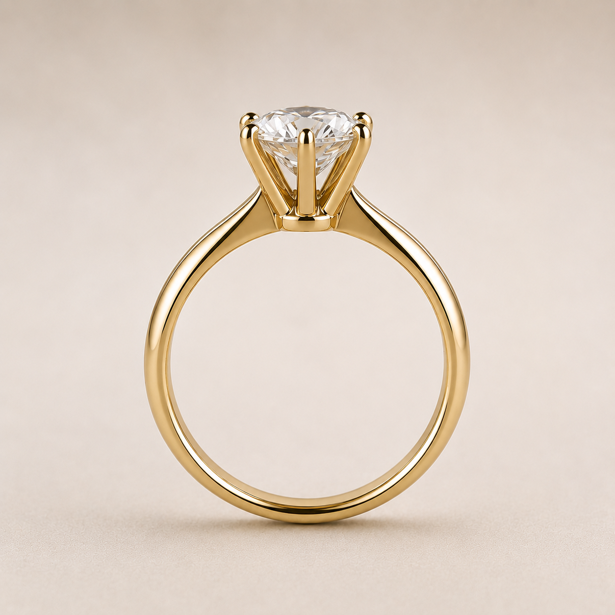 Runder Solitär Verlobungsring | 1.0 – 3.0 ct | Lab-grown Diamant | 14k Gold | Lunevya