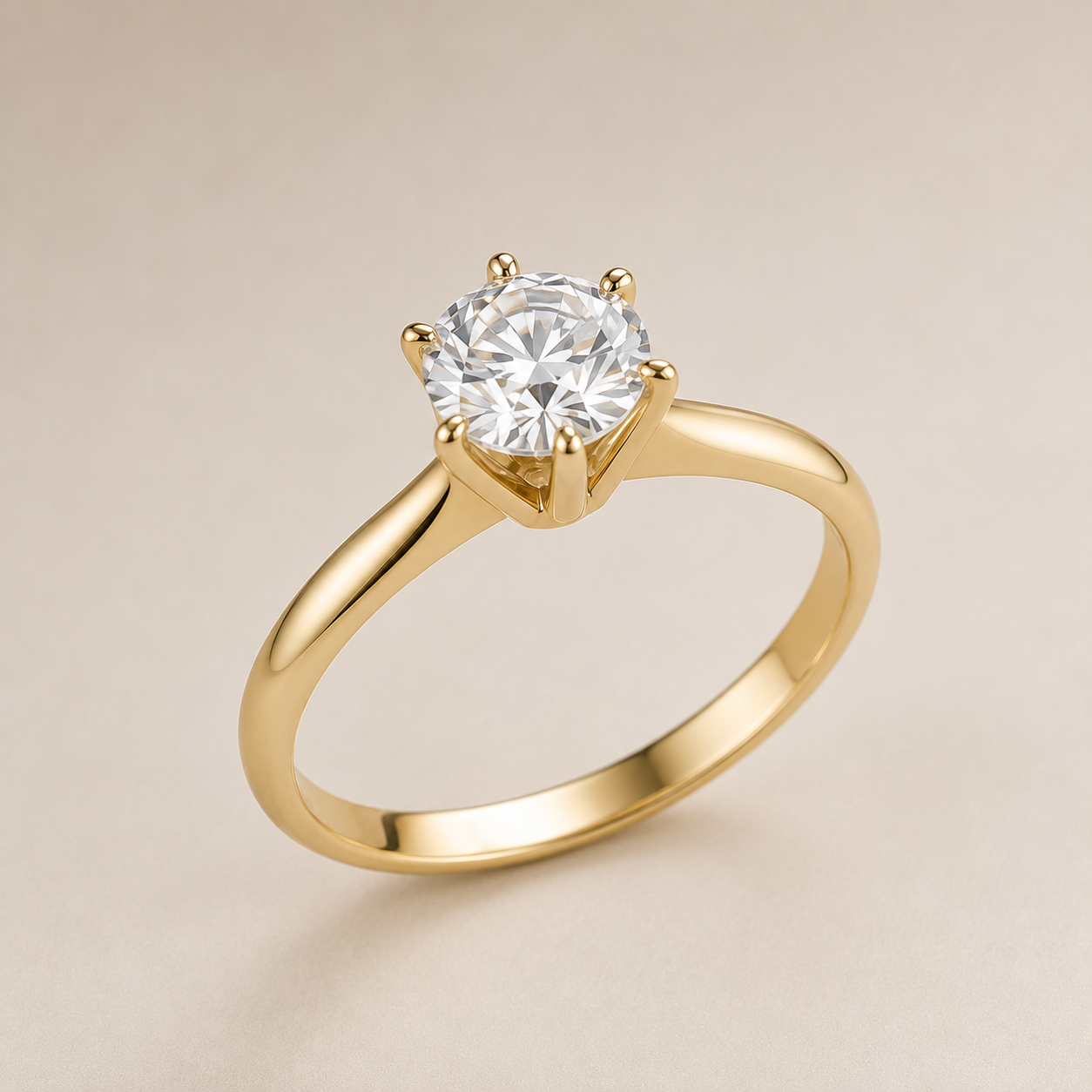 Runder Solitär Verlobungsring | 1.0 – 3.0 ct | Lab-grown Diamant | 14k Gold | Lunevya