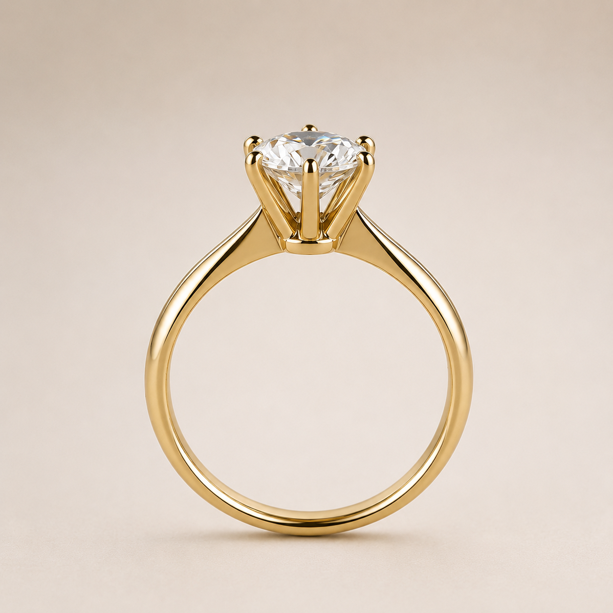 Runder Solitär Verlobungsring | 1.0 – 3.0 ct | Lab-grown Diamant | 14k Gold | Lunevya