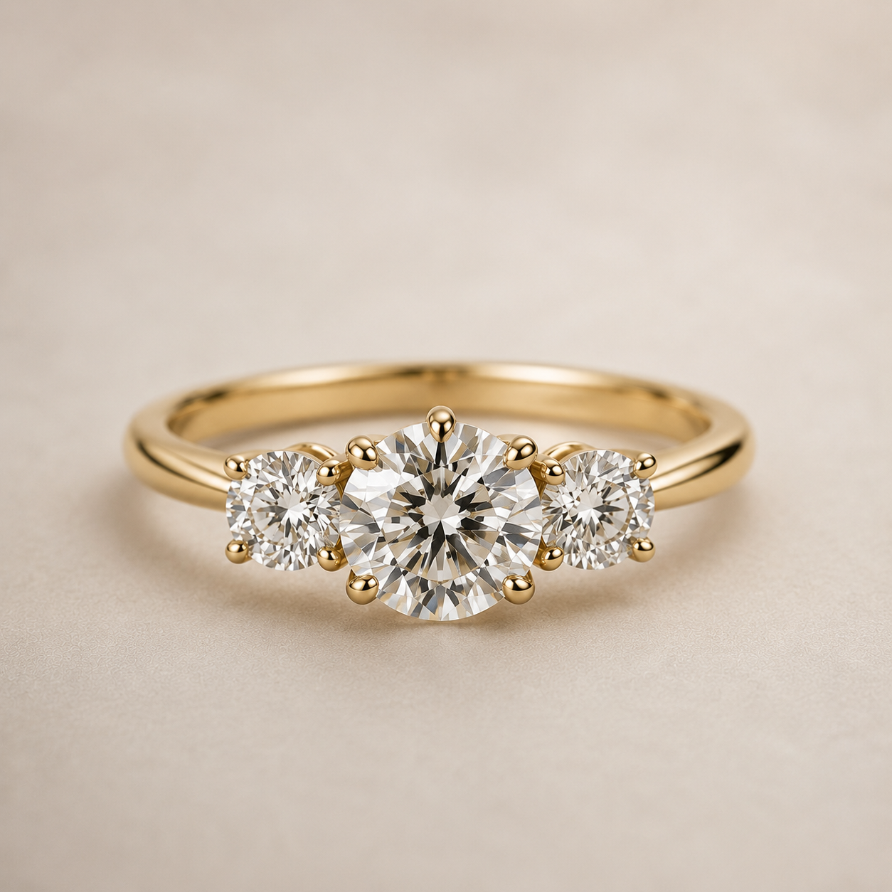 Drei-Stein Verlobungsring (Trilogie) | 2.0 – 3.0 ct | Lab-grown Diamant | 14k Gold | Lunevya