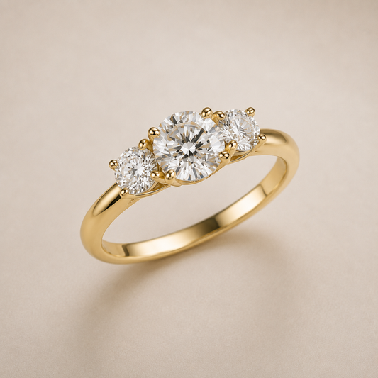 Drei-Stein Verlobungsring (Trilogie) | 2.0 – 3.0 ct | Lab-grown Diamant | 14k Gold | Lunevya