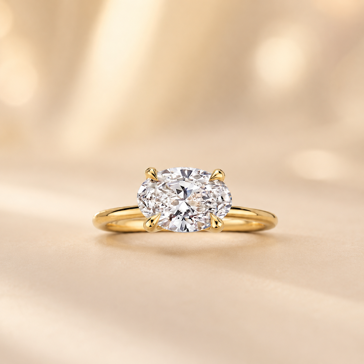 Lunevya Oval East-West Diamantring | 1.00 – 3.00 ct | 14k Gold