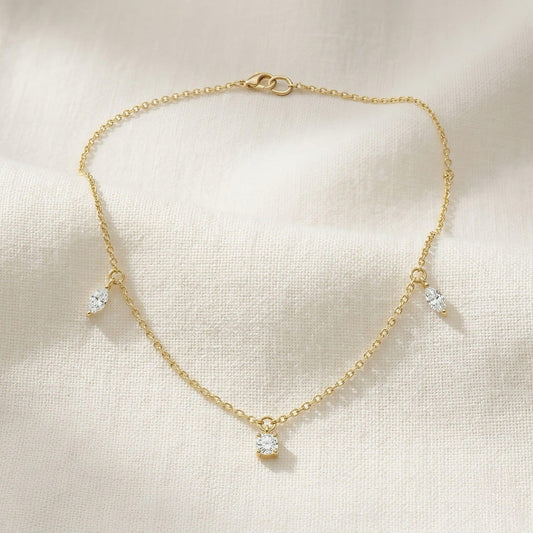 Goldhalskette | Dangle-Design | IGI-zertifiziert | Lab-grown Diamant | 14k Gold | Lunevya