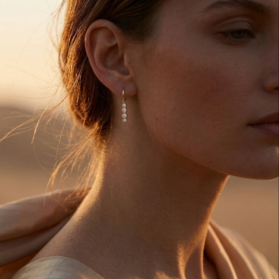 Diamant-Drop-Ohrringe | 0.60 ct | Lab-grown Diamant | 14k Gold | Lunevya