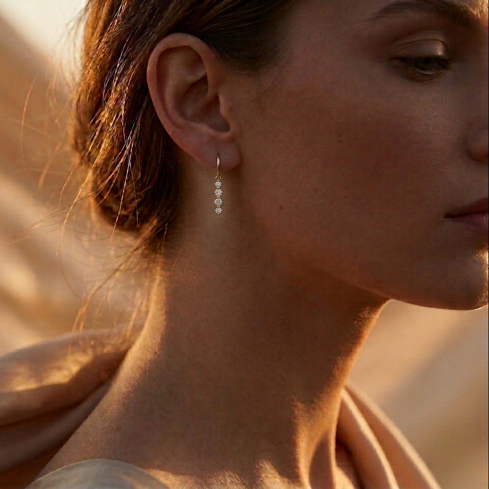 Diamant-Drop-Ohrringe | 0.60 ct | Lab-grown Diamant | 14k Gold | Lunevya