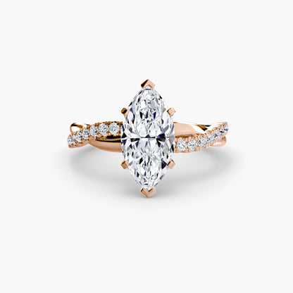 The Emerald Twist Pavé Ring