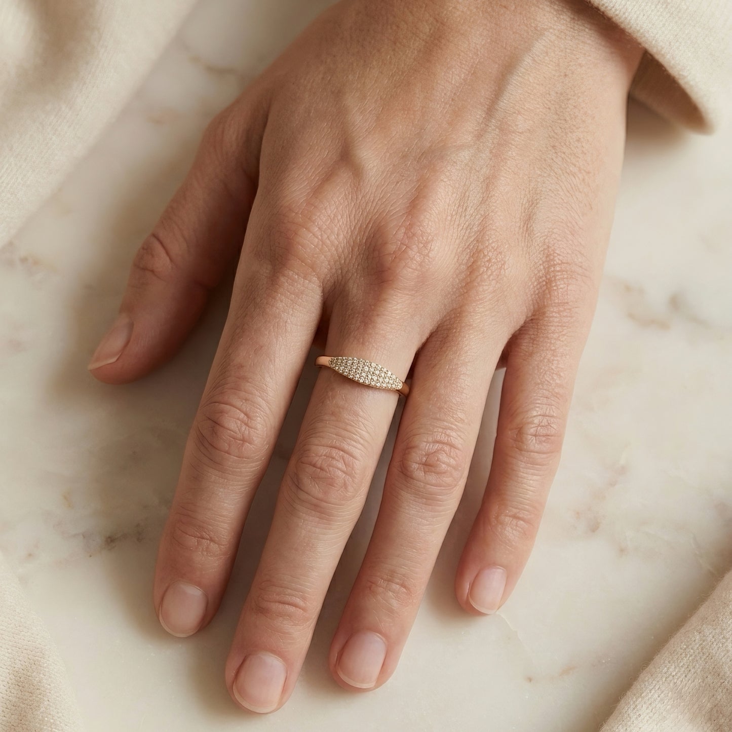 Pavé Bandring | 0.50 ct | Stacking Ring | Lab-grown Diamant | 14k Gold | Lunevya