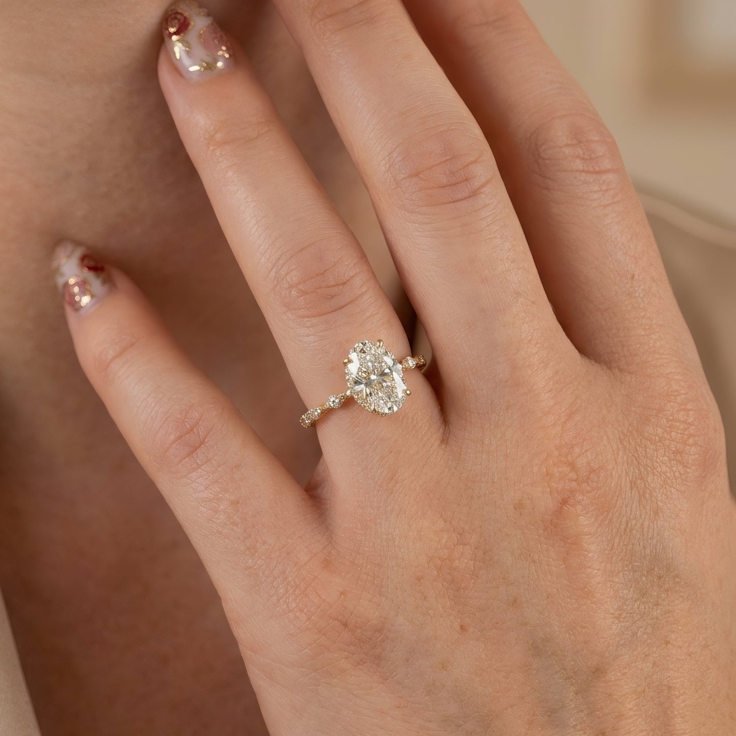 Ovaler Verlobungsring | 2.0 - 4.0 ct | Lab-grown Diamant | 14k Gold | Lunevya