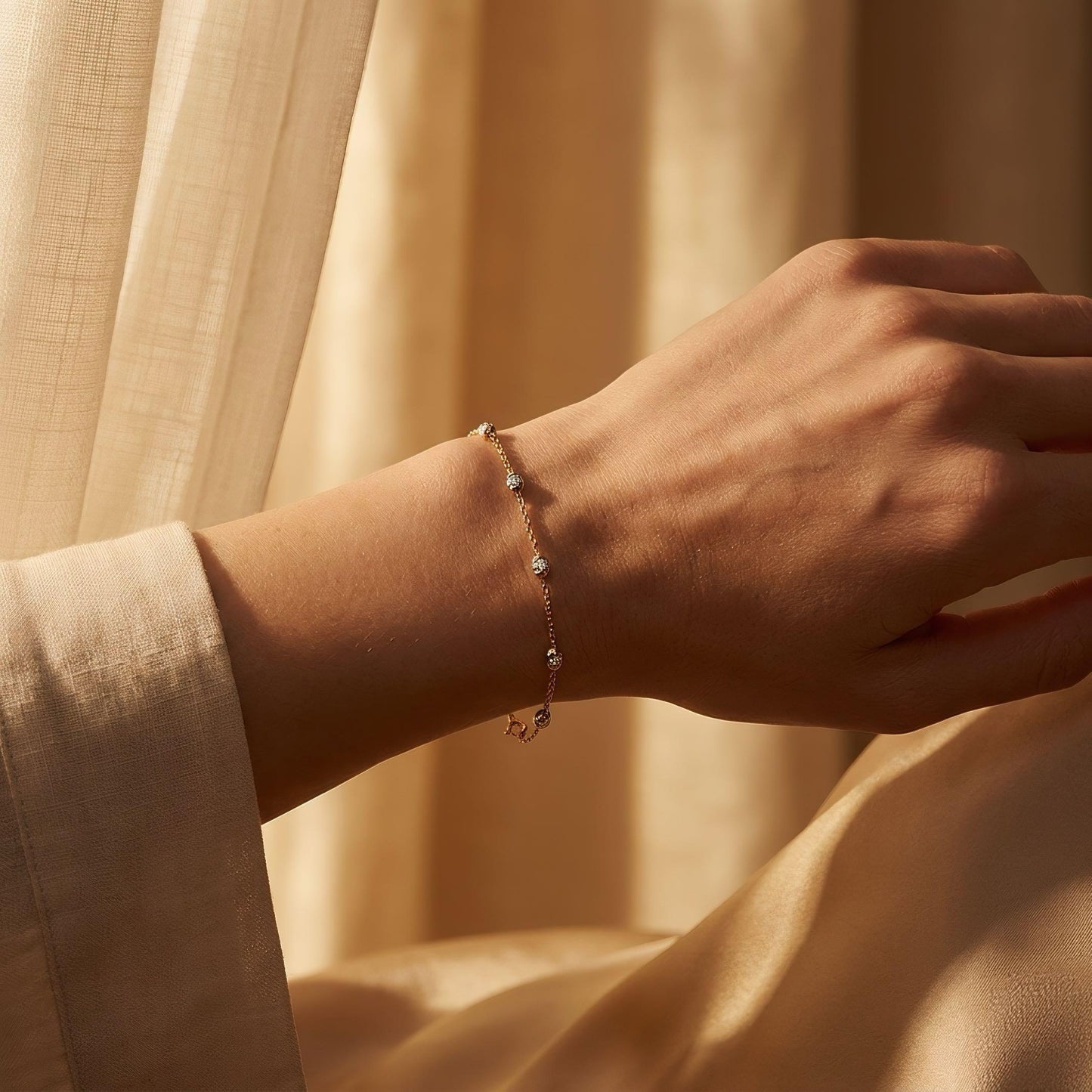 Stationsarmband | Diamanten | IGI-zertifiziert | Lab-grown Diamant | 14k Gold | Lunevya
