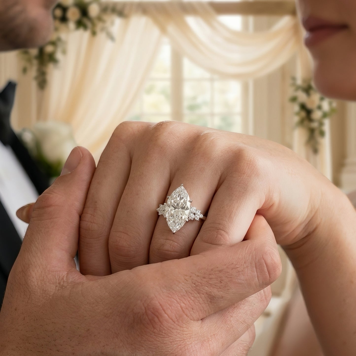 Marquise-Cluster Verlobungsring | 2.0 - 6.0 ct | Lab-grown Diamant | 14k Gold | Lunevya