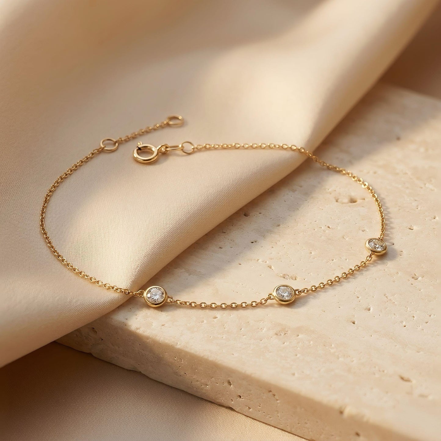 Stationsarmband | Diamanten | IGI-zertifiziert | Lab-grown Diamant | 14k Gold | Lunevya