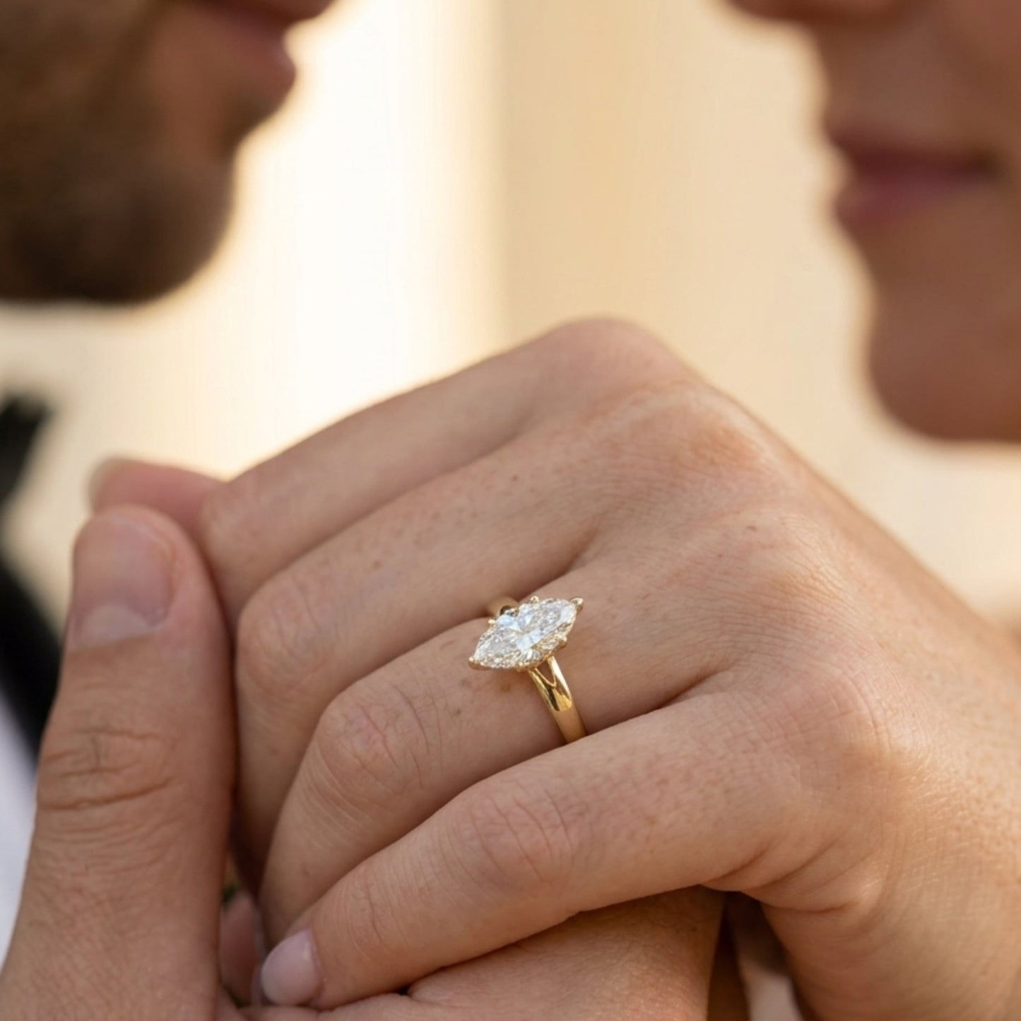 Marquise Solitaire Engagement Ring | 2.0 - 4.0 ct | Lab-Grown Diamond | 14k Gold | Lunevya