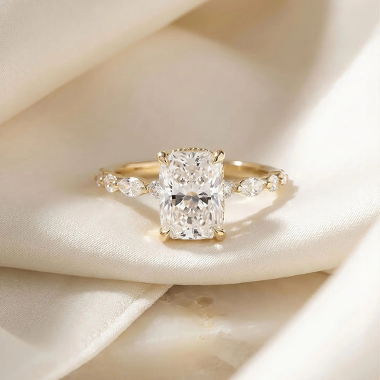 Radiant-Schliff Verlobungsring | 3.0 Karat | Lab-grown Diamant | 14k Gold | Lunevya