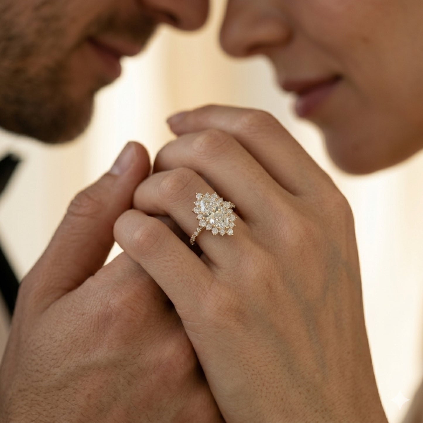 Marquise-Cluster Verlobungsring | 4.0 - 5.0 ct | Custom Design | 14k Gold | Lunevya