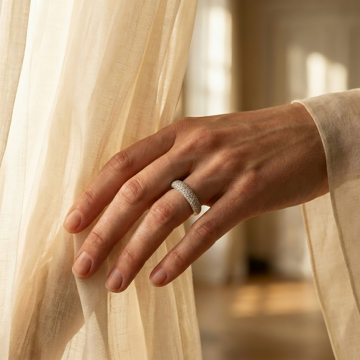 Pavé Band Ring | Luxury Diamond Ring | Lab-grown Diamond | 14k Gold | Lunevya