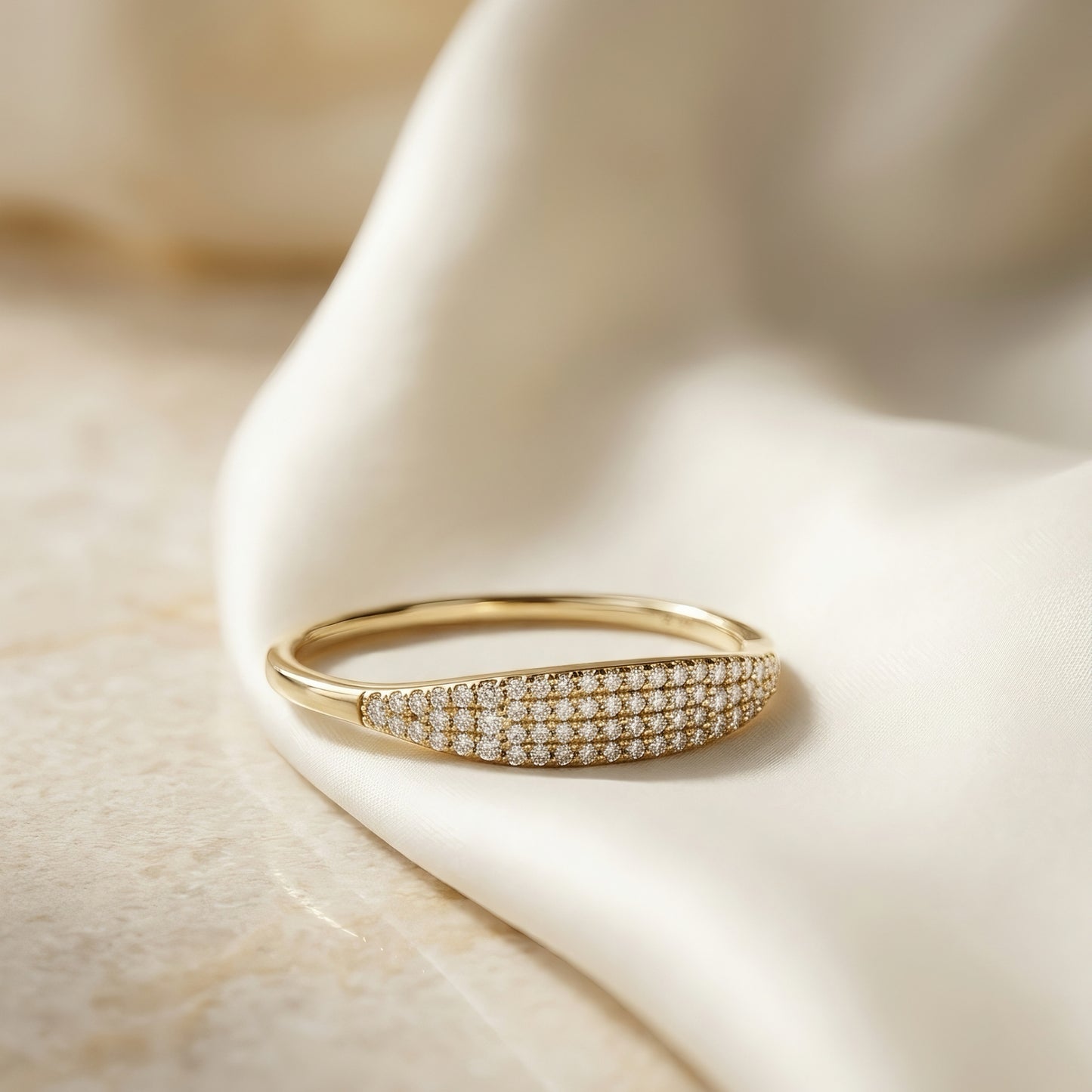 Pavé Bandring | 0.50 ct | Stacking Ring | Lab-grown Diamant | 14k Gold | Lunevya