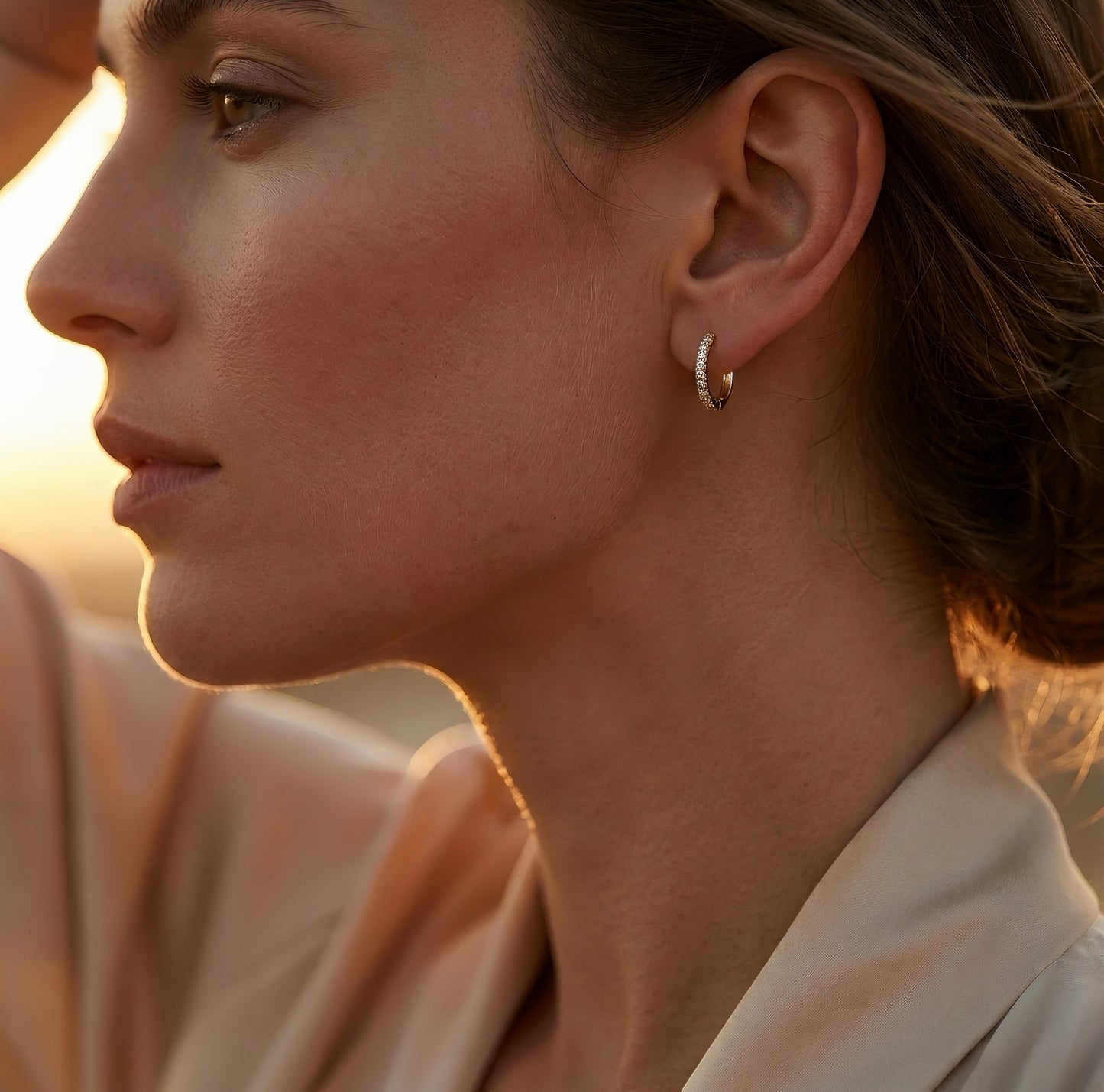 Diamant-Creolen | Zeitlose Eleganz | 0.25 ct | Lab-grown Diamant | 14k Gold | Lunevya