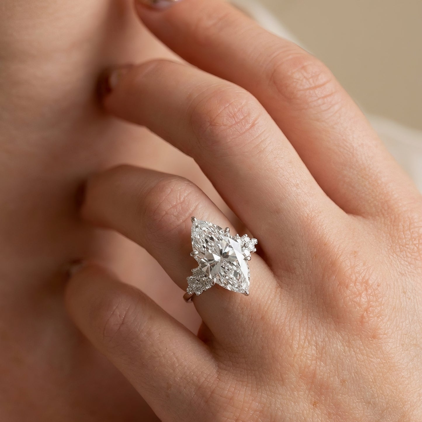 Marquise-Cluster Verlobungsring | 2.0 - 6.0 ct | Lab-grown Diamant | 14k Gold | Lunevya