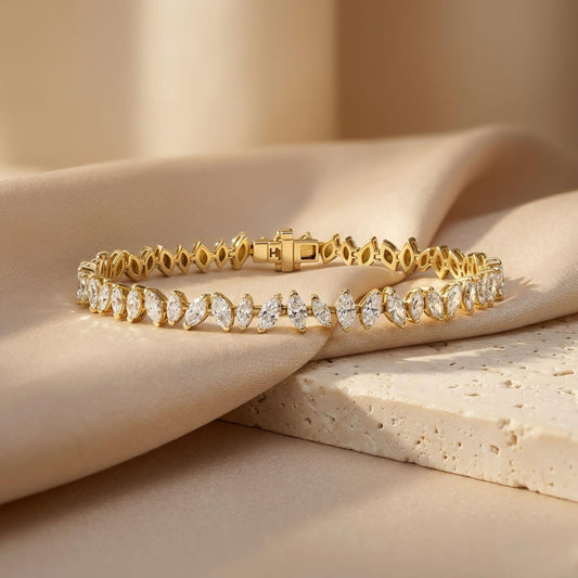 Marquise-Tennisarmband | IGI-zertifiziert | Lab-grown Diamant | 14k Gold | Lunevya
