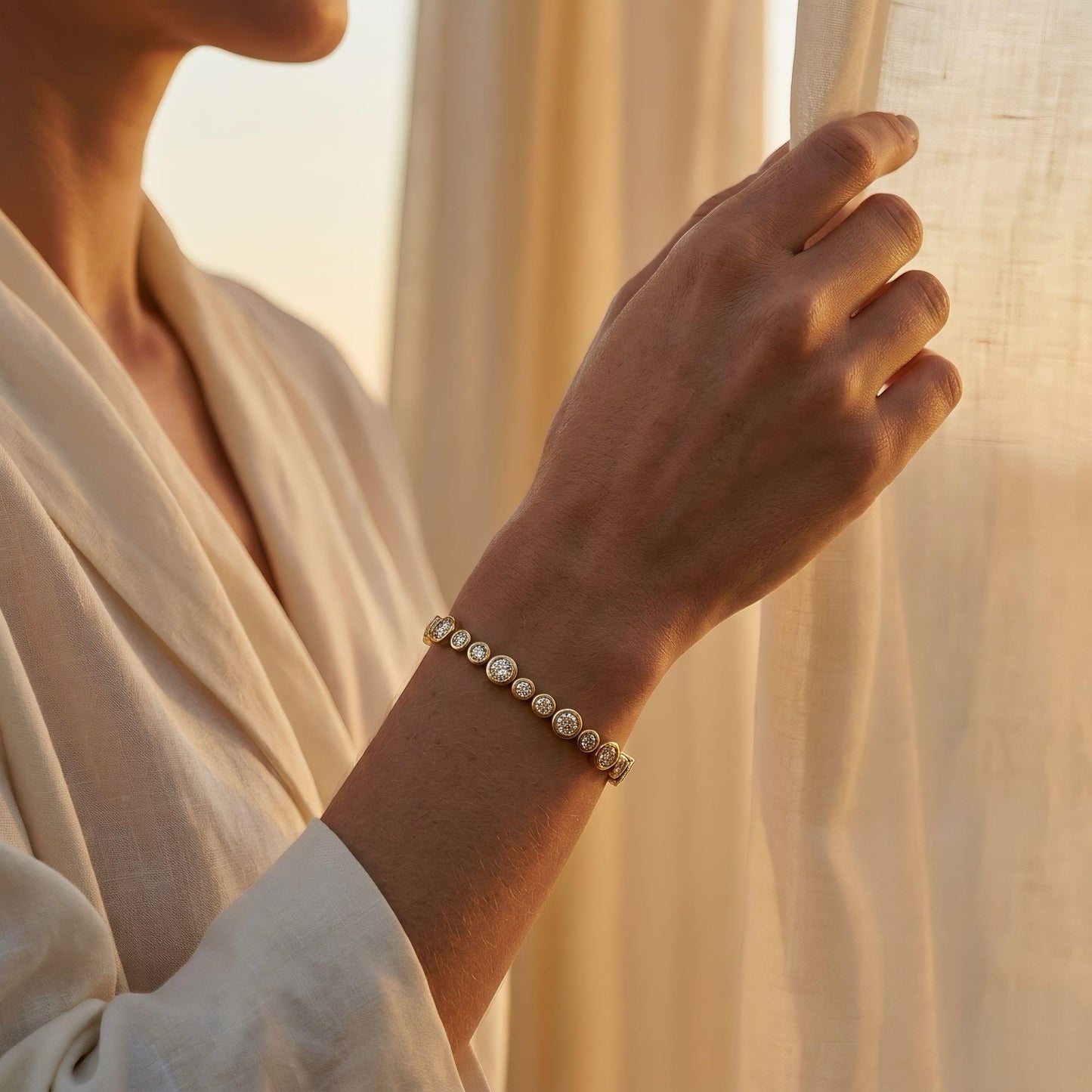 Bezel-Tennisarmband | IGI-zertifiziert | Lab-grown Diamant | 14k Gold | Lunevya
