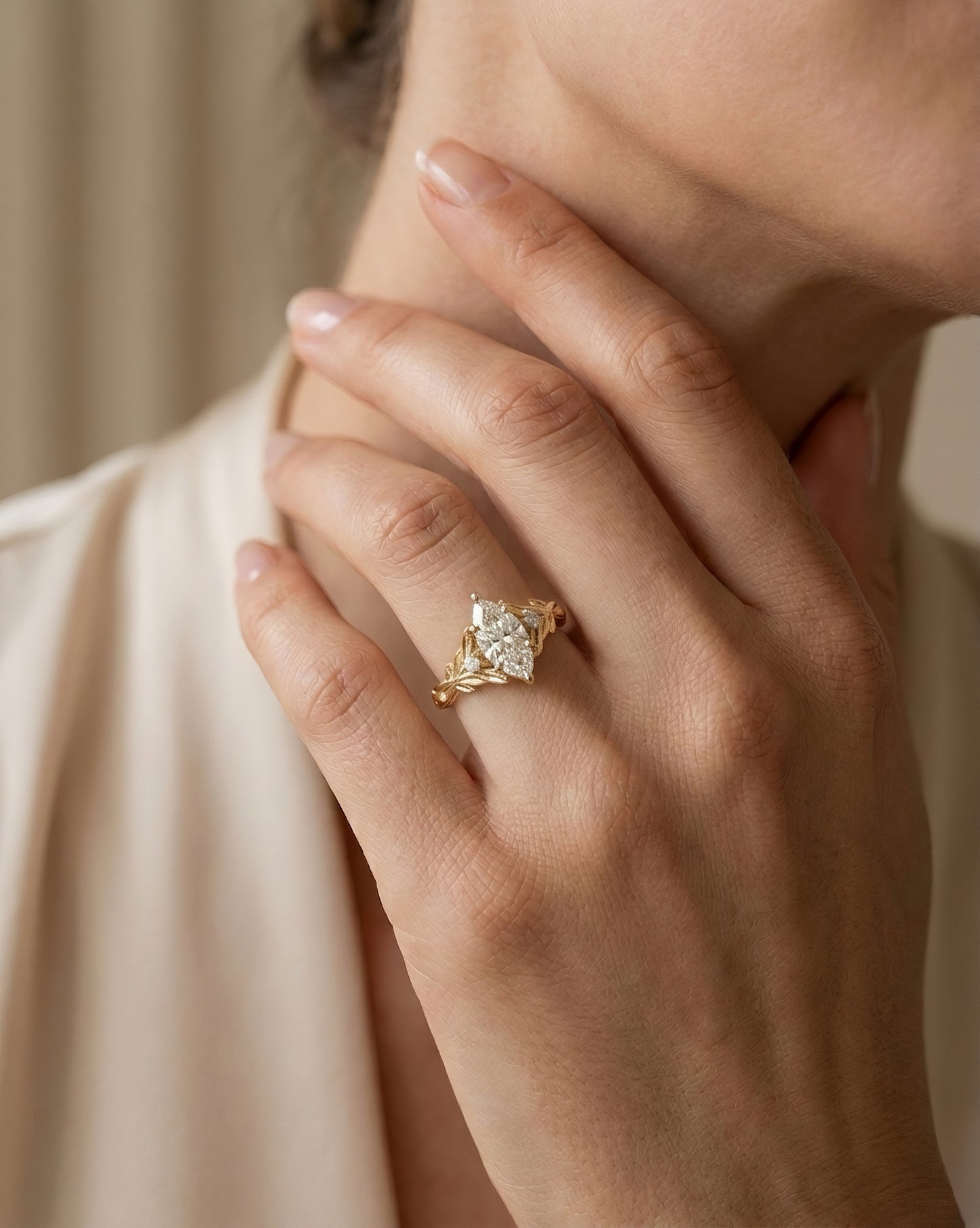 Marquise Verlobungsring 2.0 Karat | Lab-grown Diamant | 14k Gold | Lunevya