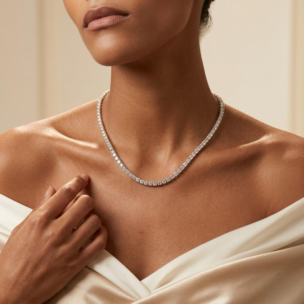 Diamant-Tenniskette | 5,00 ct IGI-zertifizierte Labordiamanten | 14k Gold – LUNEVYA