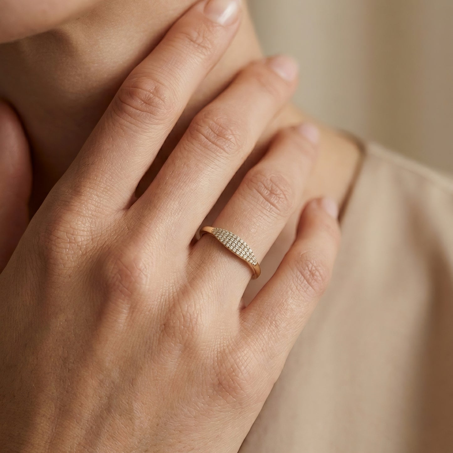 Pavé Bandring | 0.50 ct | Stacking Ring | Lab-grown Diamant | 14k Gold | Lunevya