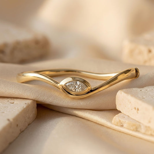 Armreif | Marquise-Schliff Diamant | IGI-zertifiziert | 14k Gold | Lunevya