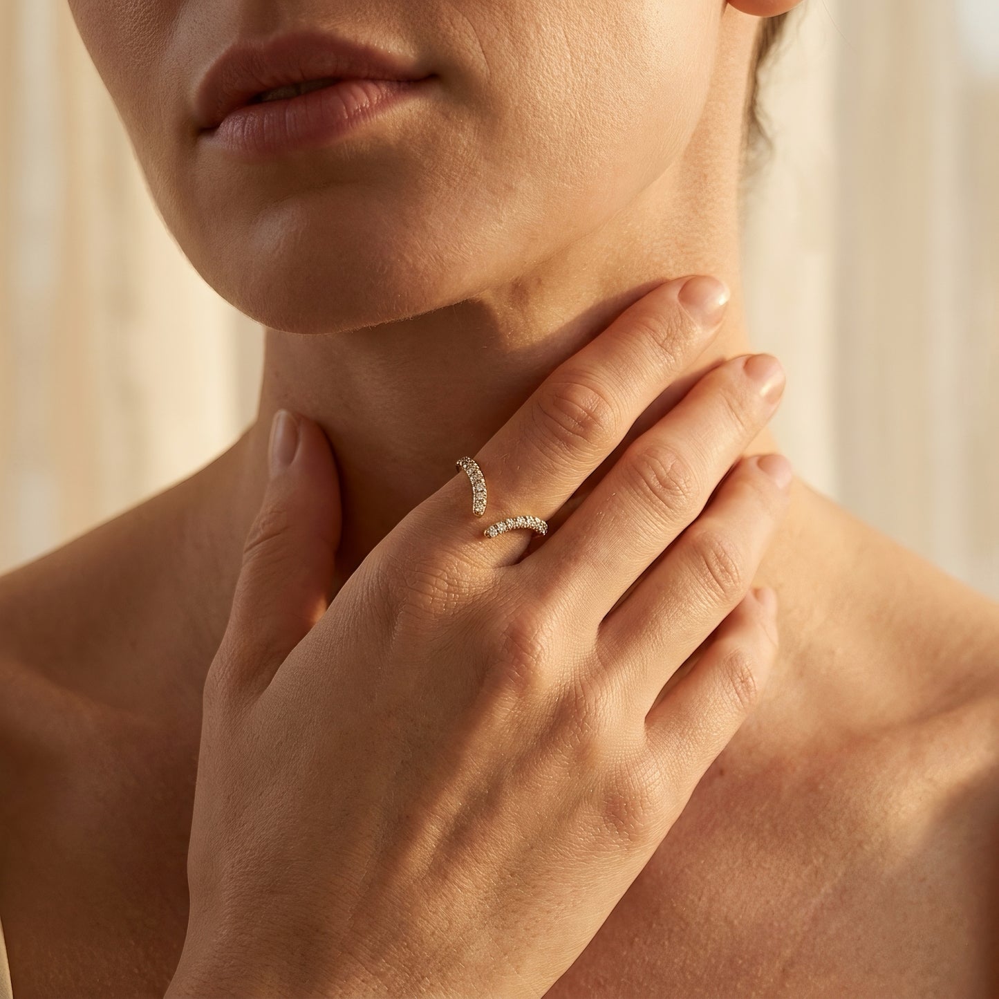 Minimalist Bypass Ring | 0.25 - 0.50 ct | Lab-grown Diamond | 14k Gold | Lunevya