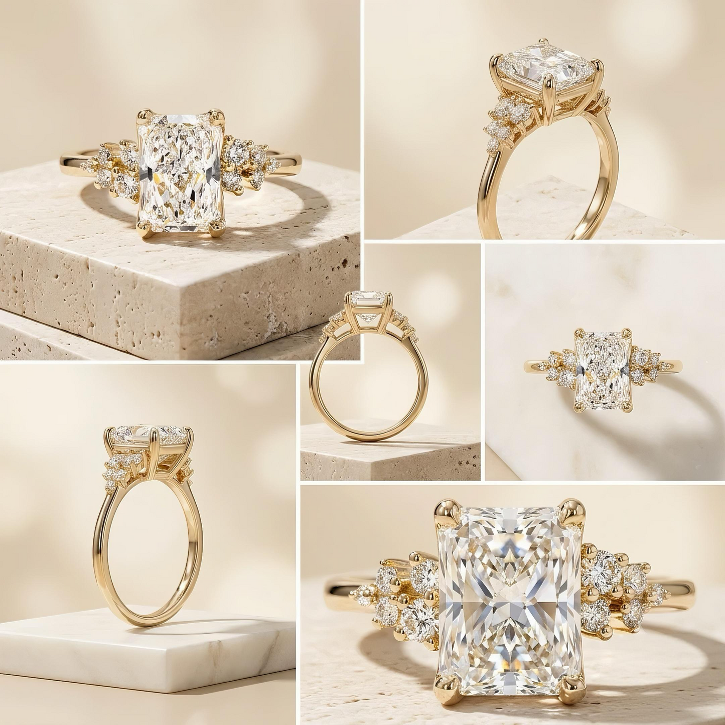 Radiant-Cluster Verlobungsring | Lab-Grown Diamant | 14k Gold | LUNEVYA