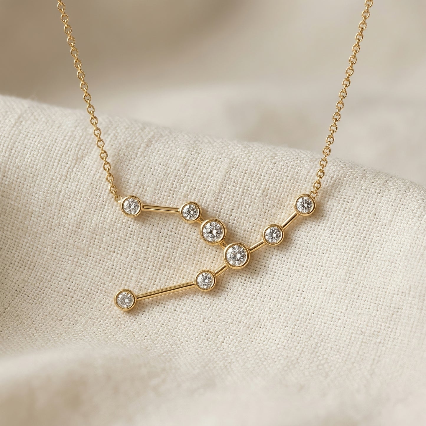 Gold Necklace | Zodiac Taurus Constellation | IGI Certified | 14k Gold | Lunevya