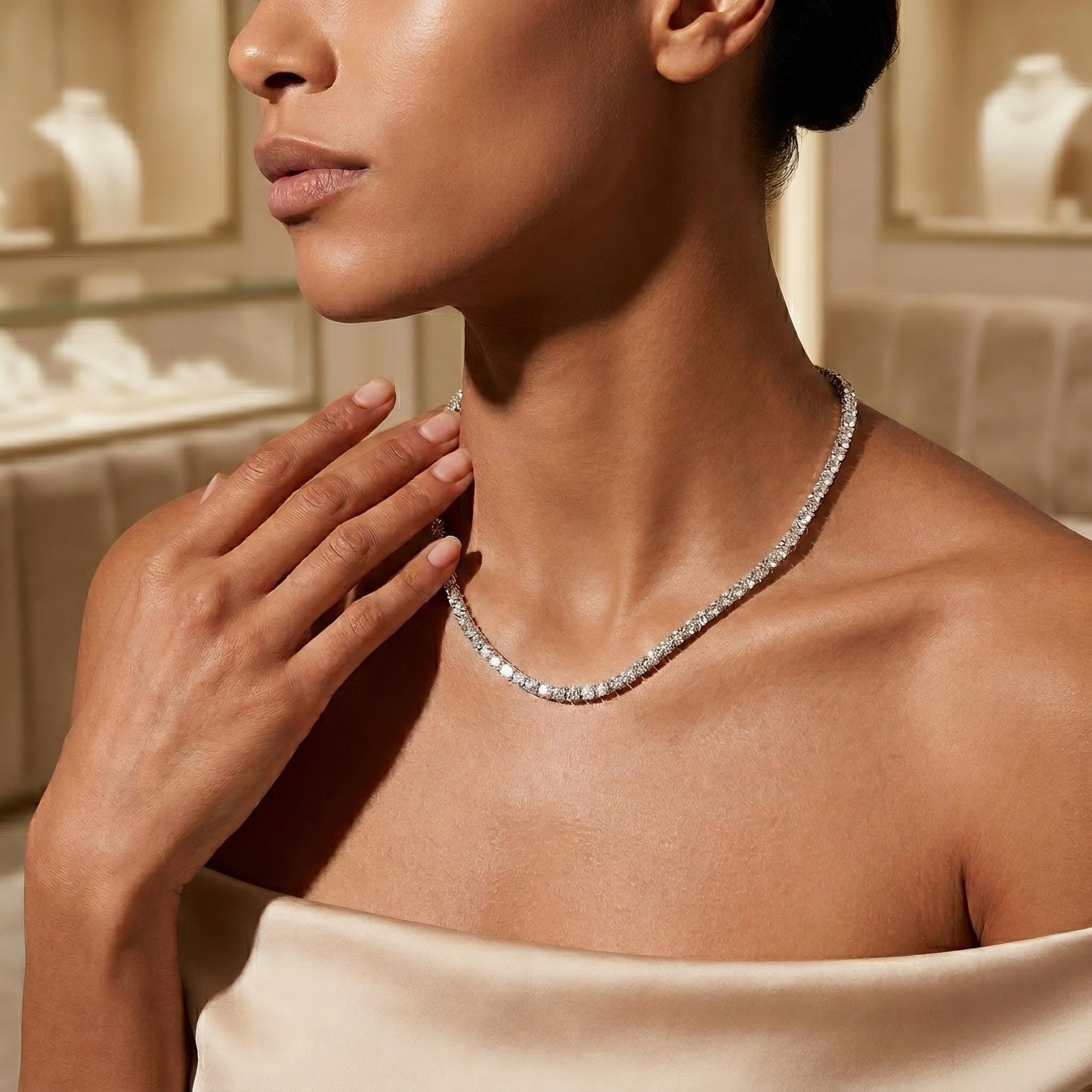 Diamant-Tenniskette | 5,00 ct IGI-zertifizierte Labordiamanten | 14k Gold – LUNEVYA