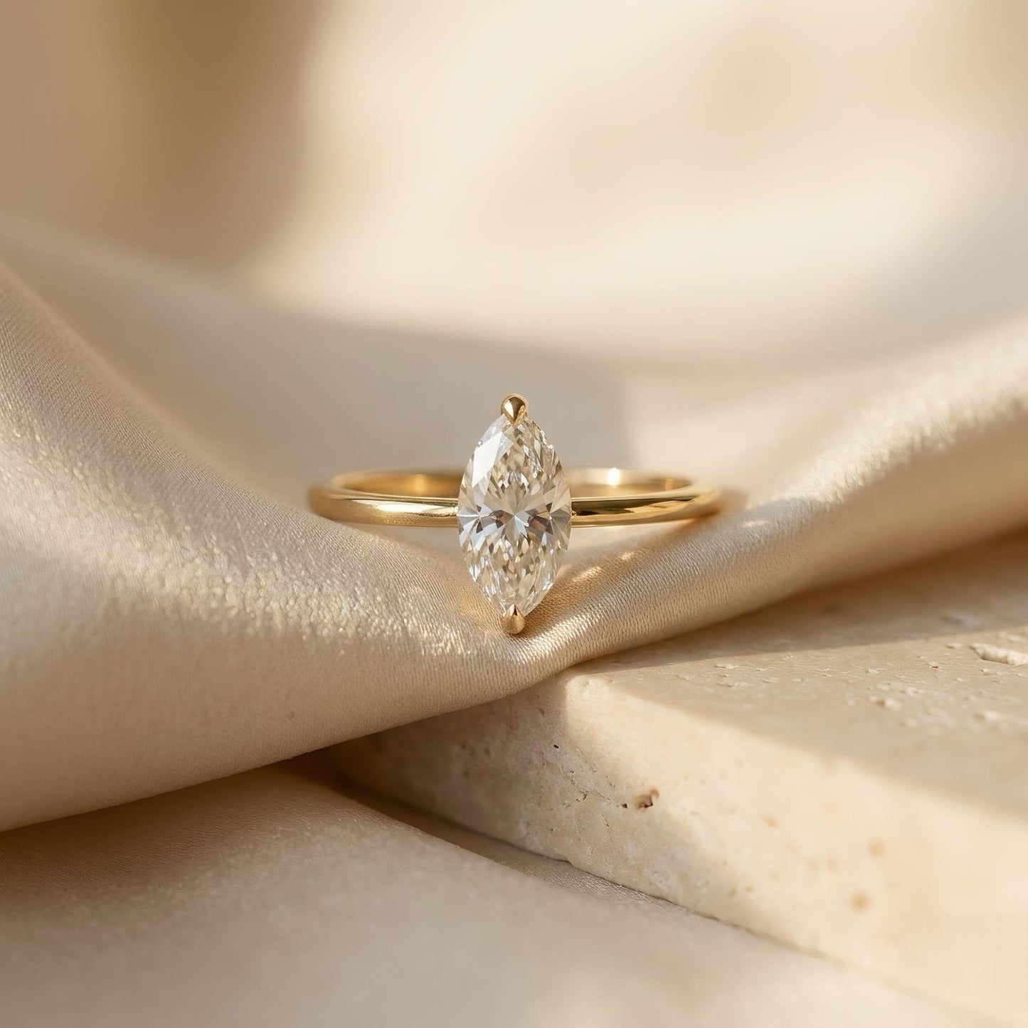 Lunevya Marquise Solitärring | 1.00 – 3.00 ct | 14k Gold