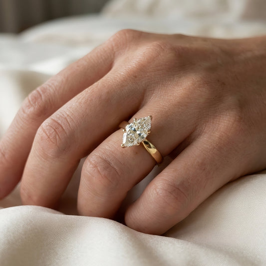 Marquise-Solitär Verlobungsring | 2.0 - 4.0 ct | Lab-grown Diamant | 14k Gold | Lunevya