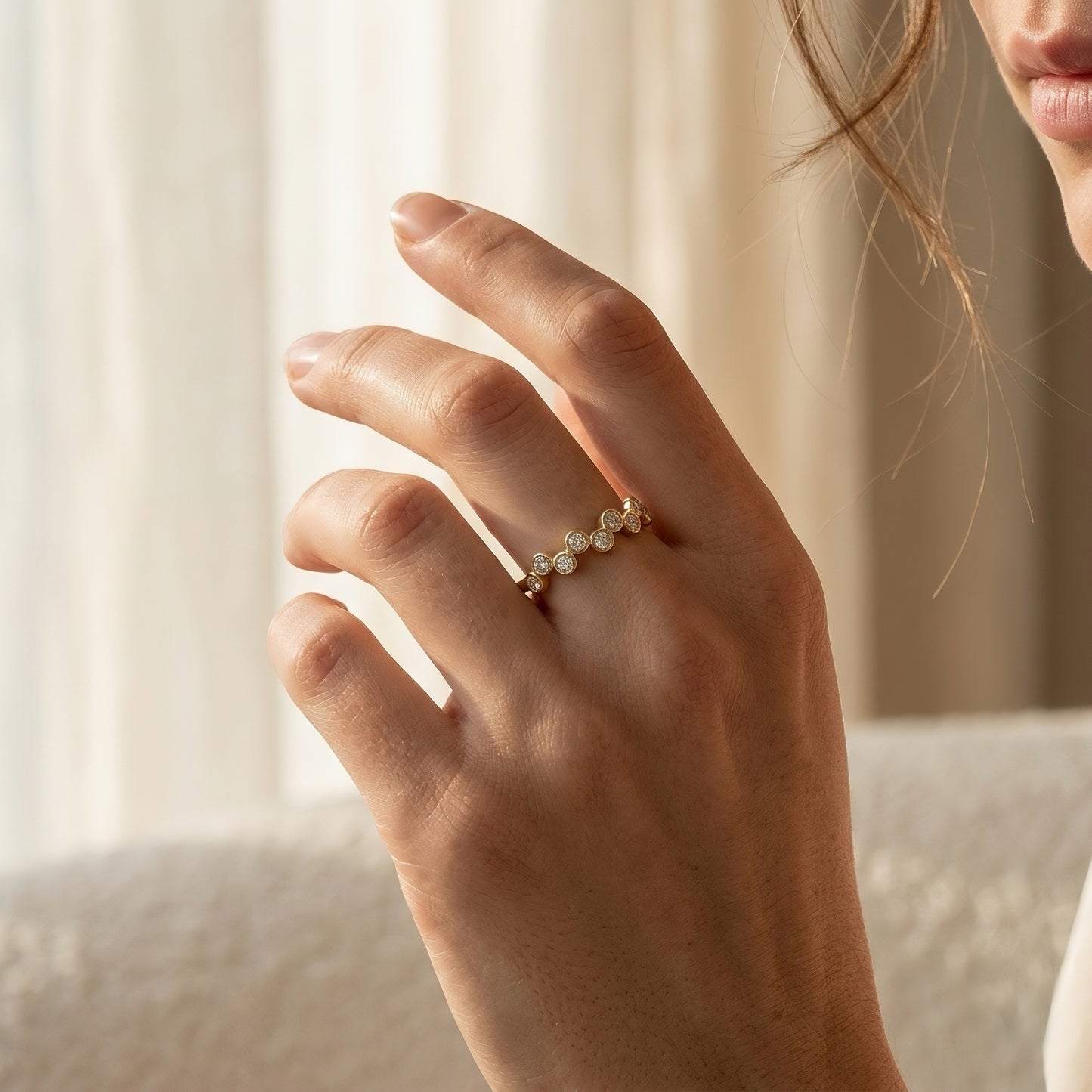Zickzack Diamantring | 0.30 ct | Zargenfassung | Lab-grown Diamant | 14k Gold | Lunevya