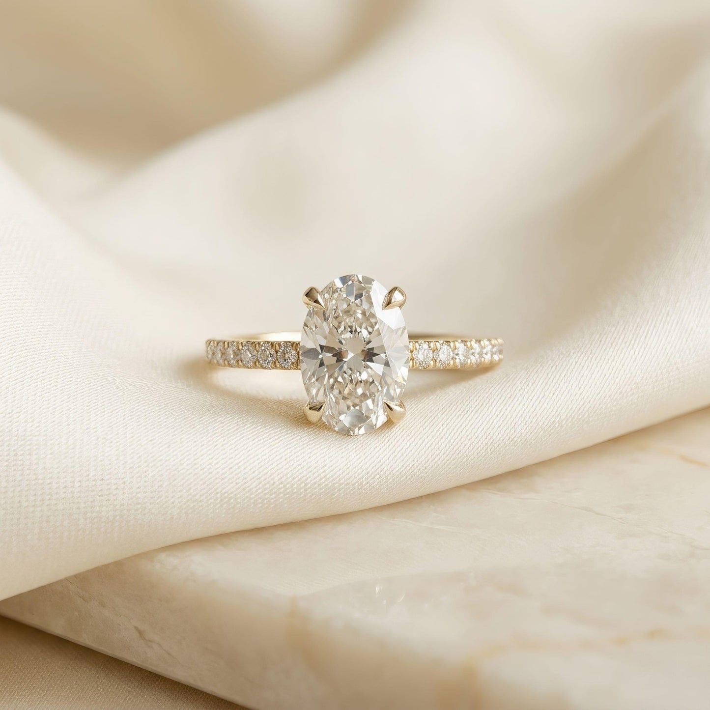 Oval Engagement Ring | 2.0 - 4.0 ct | Custom Design | Lab-grown Diamond | 14k Gold | Lunevya