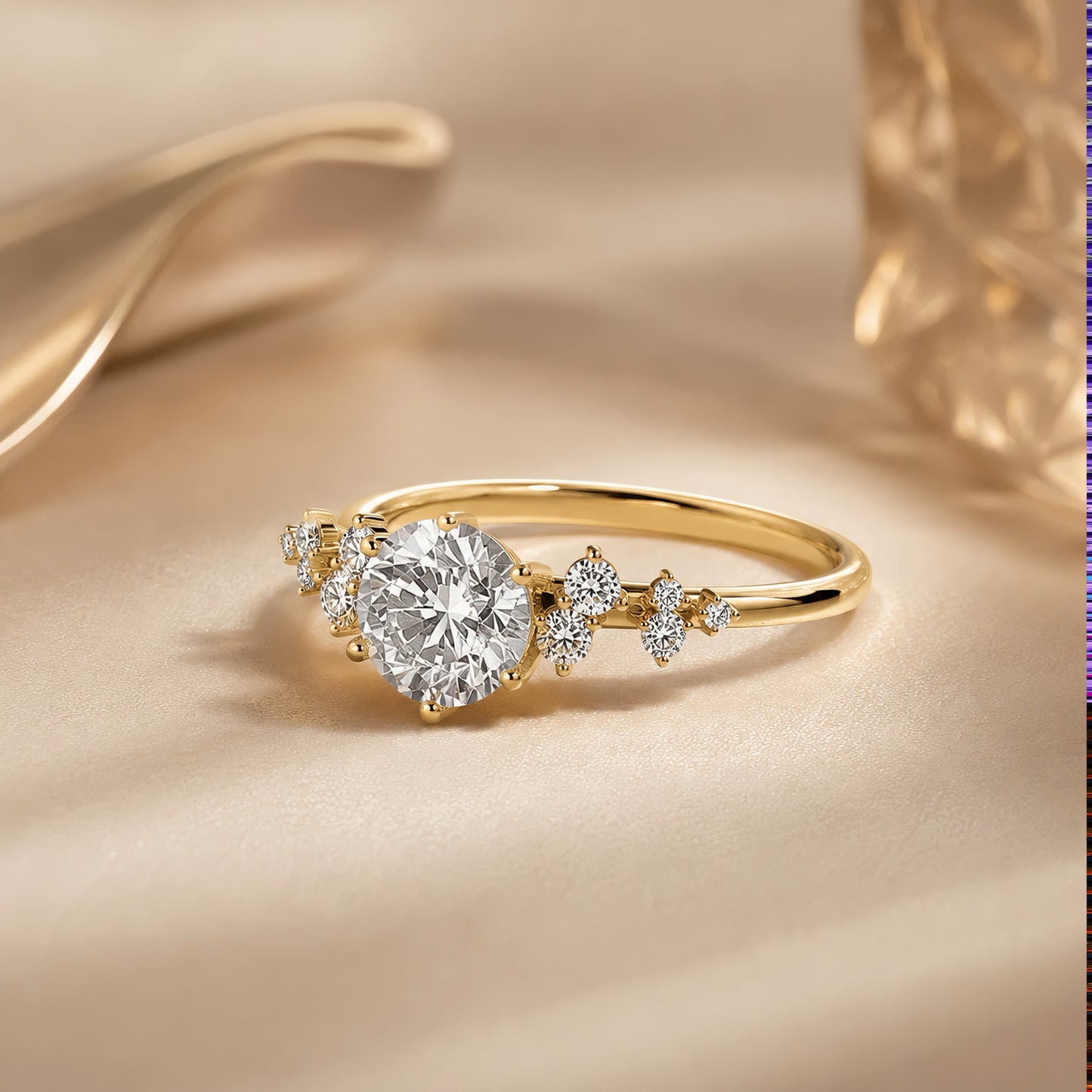 Stardust Diamantring 14K Gold – Lab Grown Diamant Rund IGI