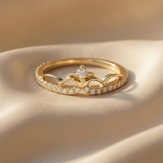 Tiara-Diamantring | 0.30 ct | Königliches Design | Lab-grown Diamant | 14k Gold | Lunevya