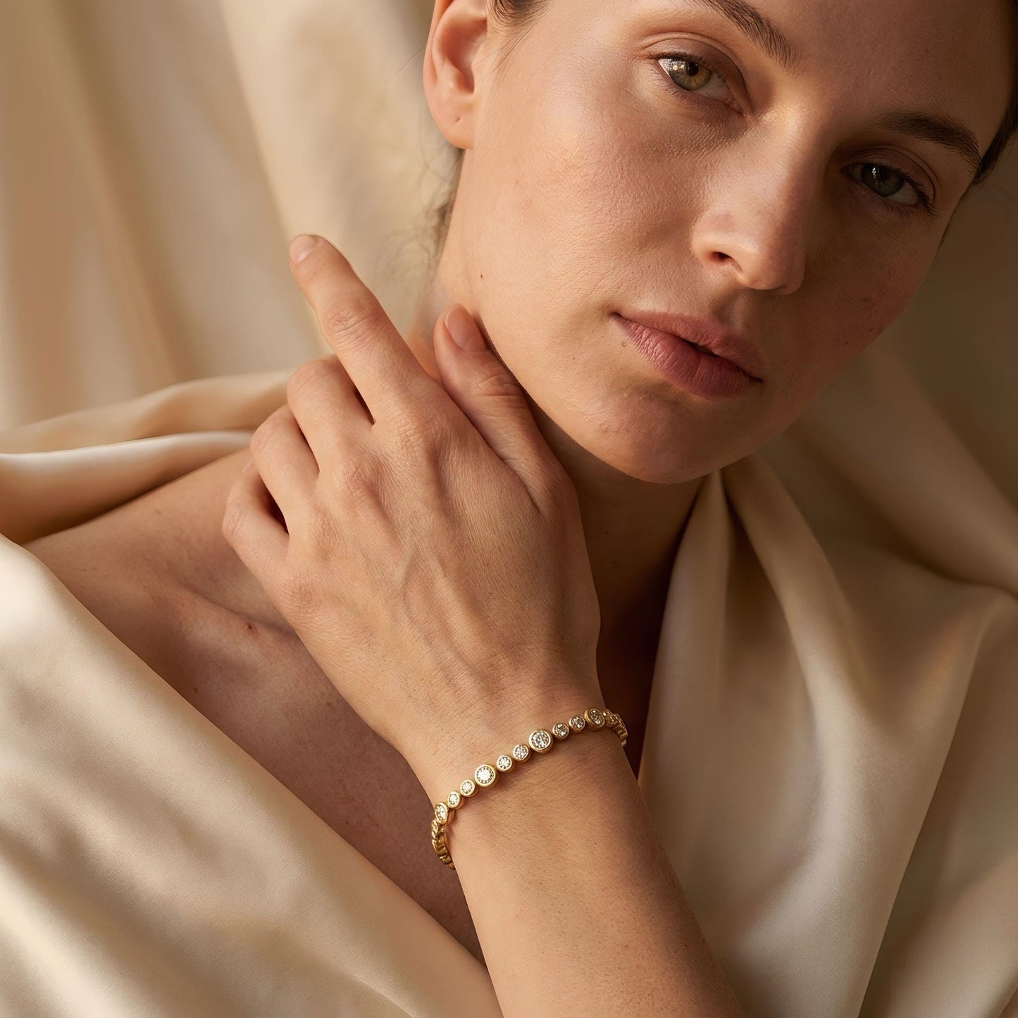 Bezel-Tennisarmband | IGI-zertifiziert | Lab-grown Diamant | 14k Gold | Lunevya