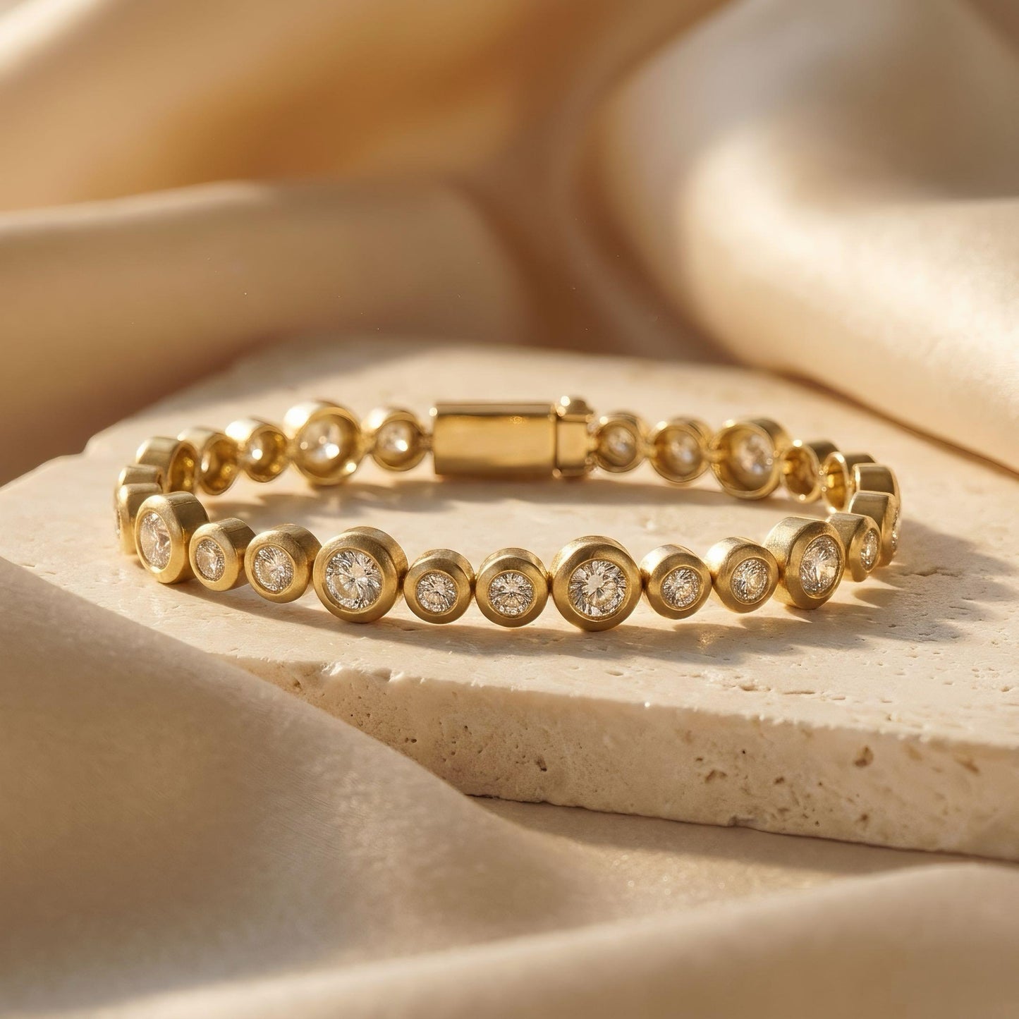 Bezel-Tennisarmband | IGI-zertifiziert | Lab-grown Diamant | 14k Gold | Lunevya
