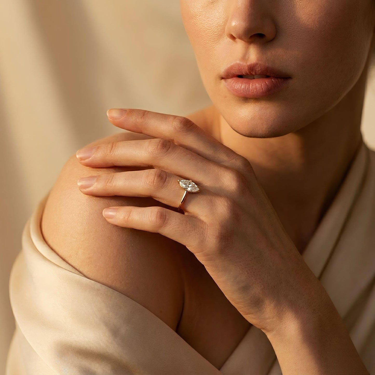 Lunevya Marquise Solitärring | 1.00 – 3.00 ct | 14k Gold
