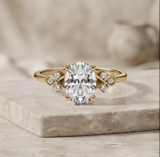 Vinora Diamantring 14K Gold  Oval Lab Grown Diamant IGI