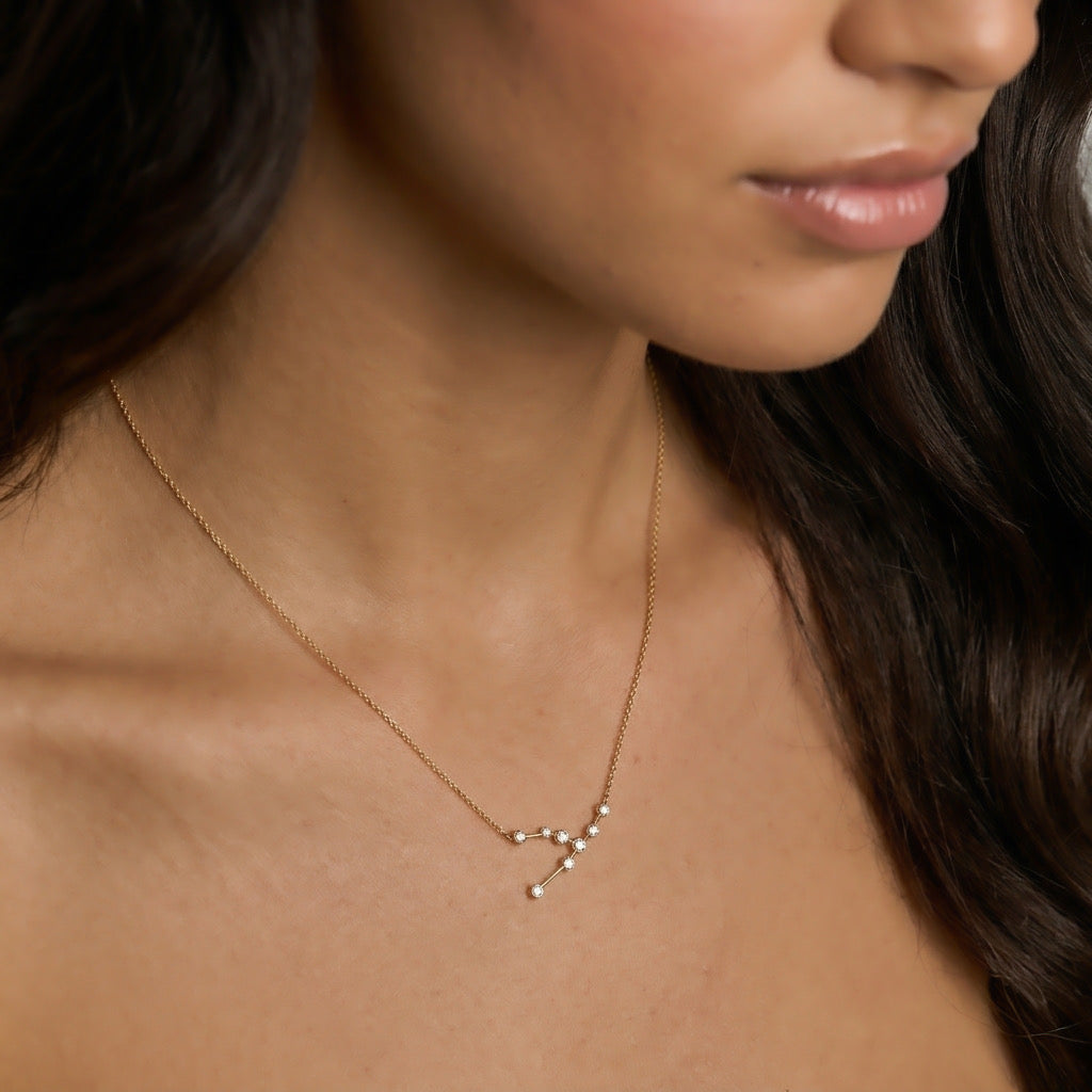Gold Necklace | Zodiac Taurus Constellation | IGI Certified | 14k Gold | Lunevya