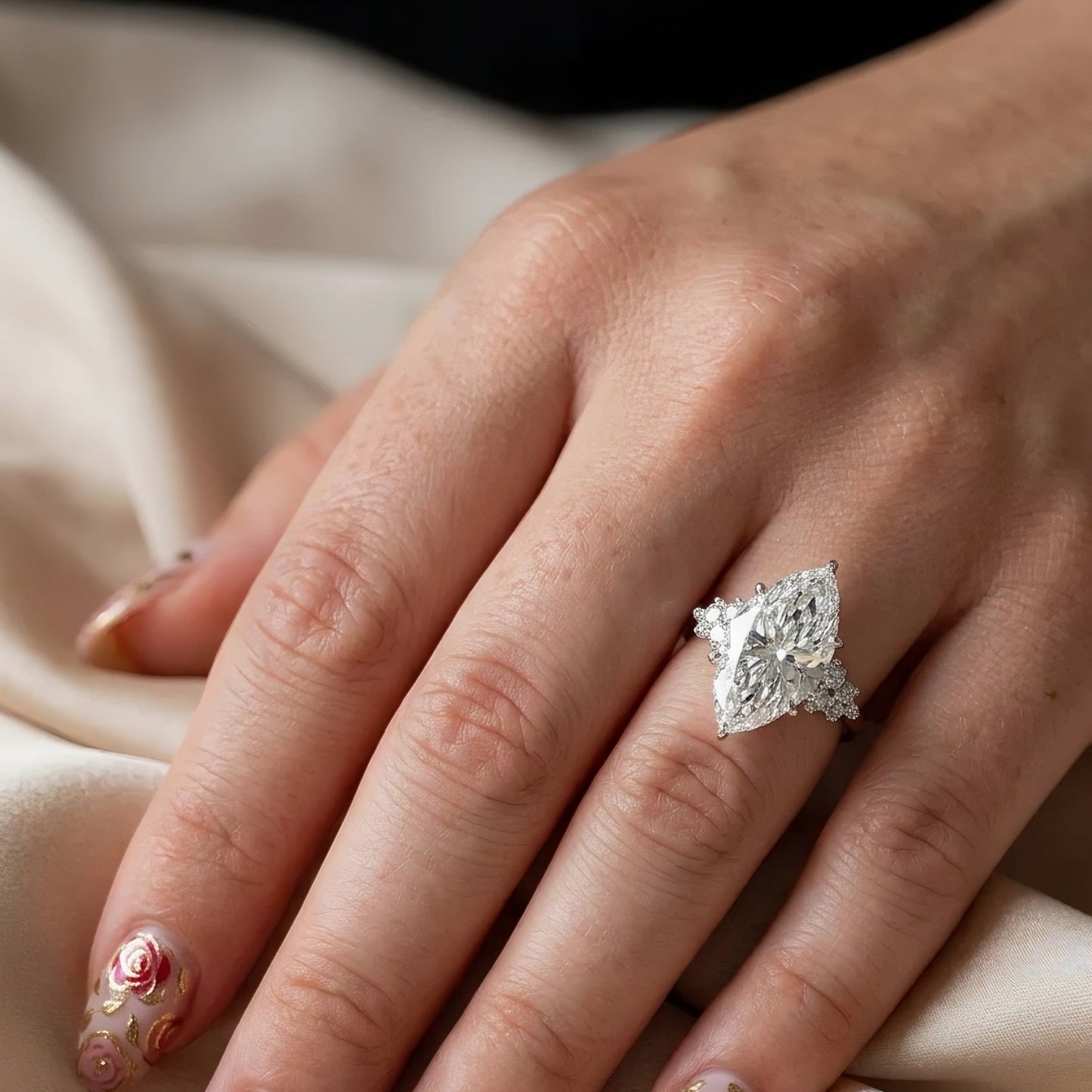 Marquise-Cluster Verlobungsring | 2.0 - 6.0 ct | Lab-grown Diamant | 14k Gold | Lunevya
