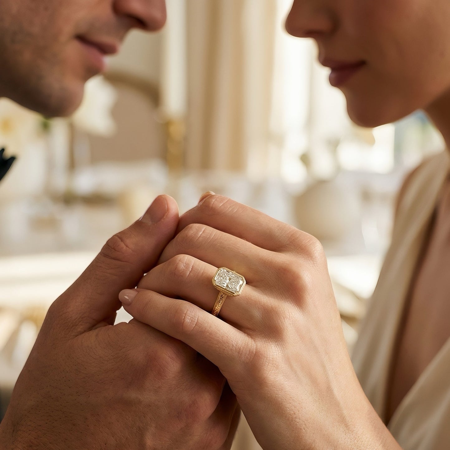 Radiant-Solitär Verlobungsring | 2.0-5.0 ct | Custom Design | 14k Gold | Lunevya