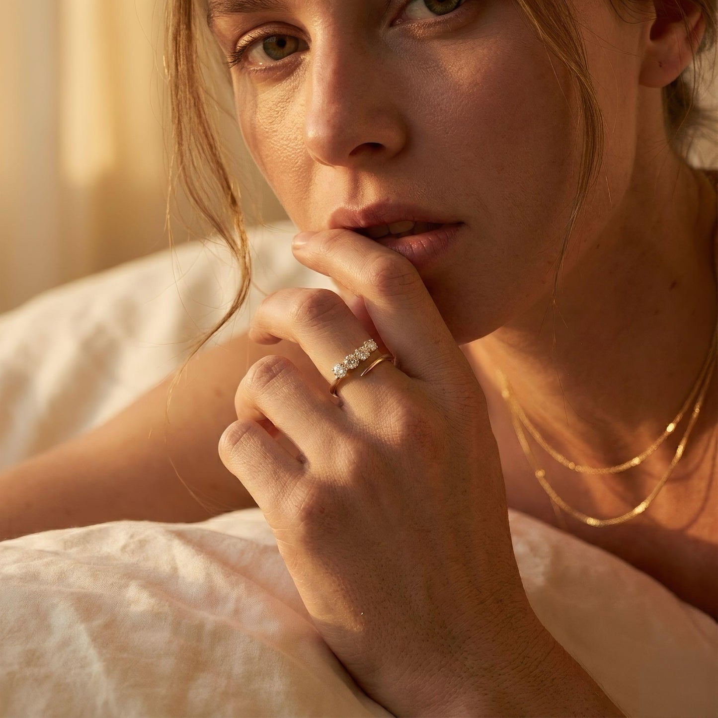 4-Stein Diamantring | 1.5 ct | Modernes Design | Lab-grown Diamant | 14k Gold | Lunevya